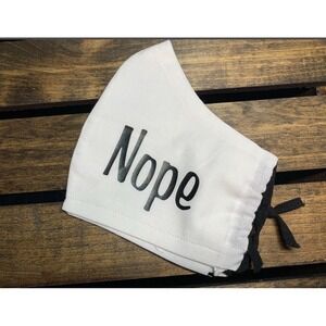 Humorous‎ funny face masks "Nope" soft cotton elastic ear loops handmade